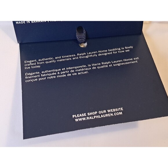 NEW Ralph Lauren Palmer Percale Org Cotton 2 Standard Pillowcases White Sky Blue - Picture 9 of 10